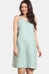 Zivame Coral Glaze Woven Knee Length Nightdress - Granite Green — thumbnail 2